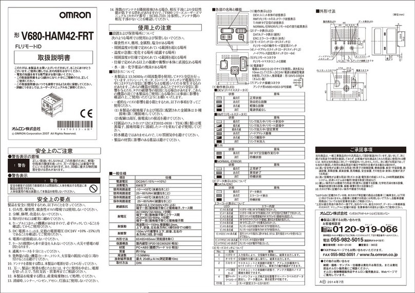 Omron V680-HAM42-FRT User manual
