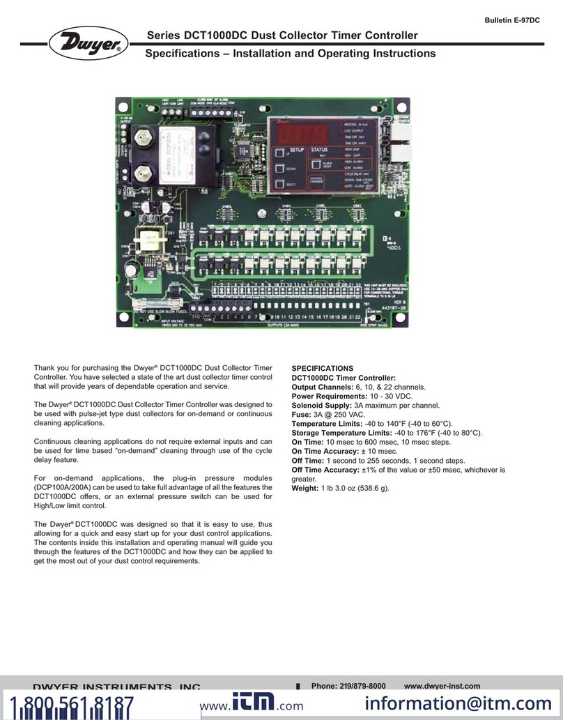 Dwyer Instruments DCT1000DC Series Specifications-installation and operating instructions