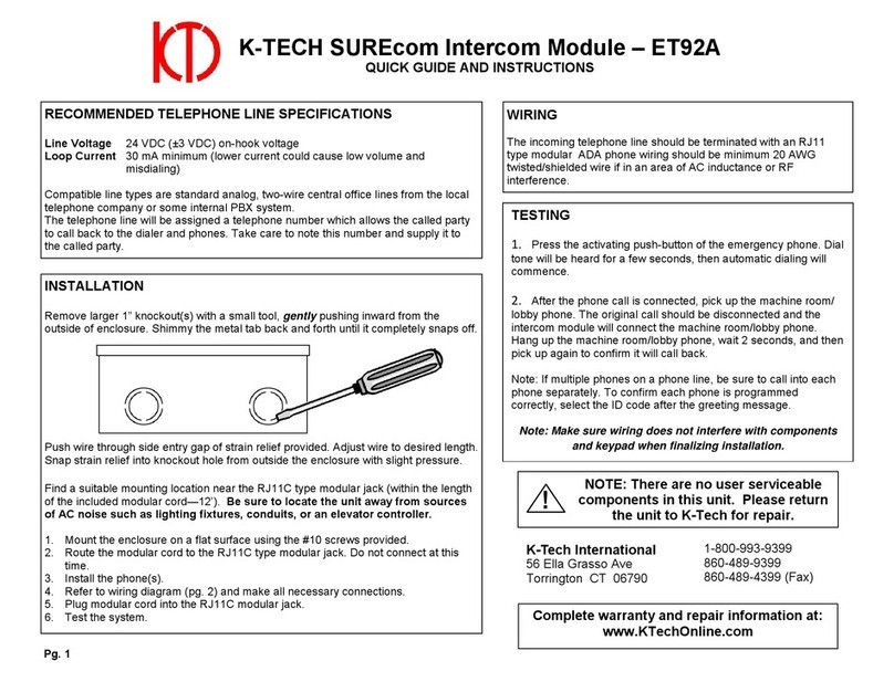 K-Tech SUREcom ET92A QUICK GUIDE AND INSTRUCTIONS