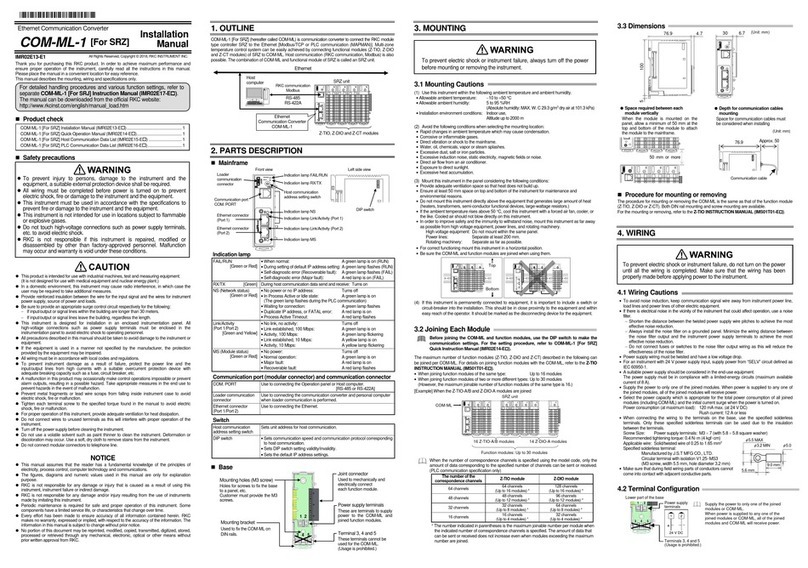 RKC INSTRUMENT COM-ML-1 User manual