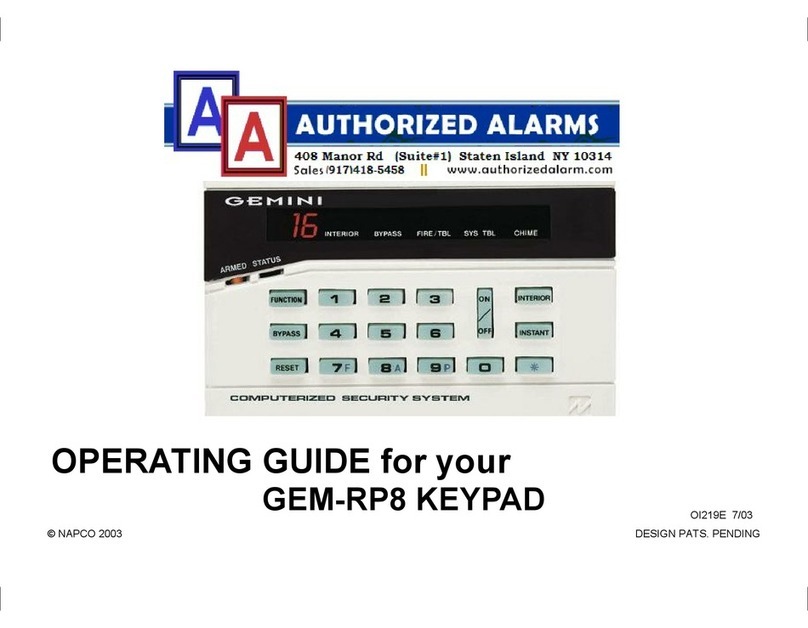Authorized Alarms GEM-RP8 operating guide