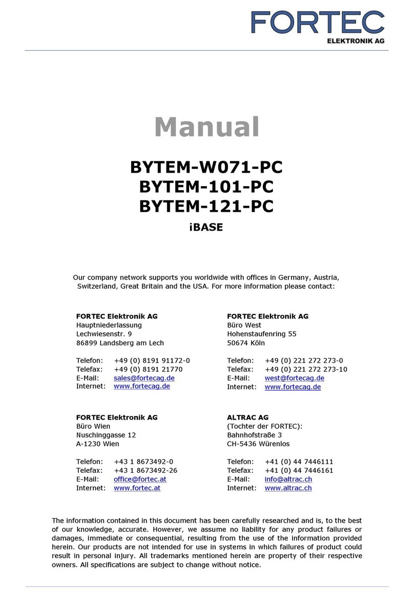 IBASE Technology BYTEM-W071-PC User manual