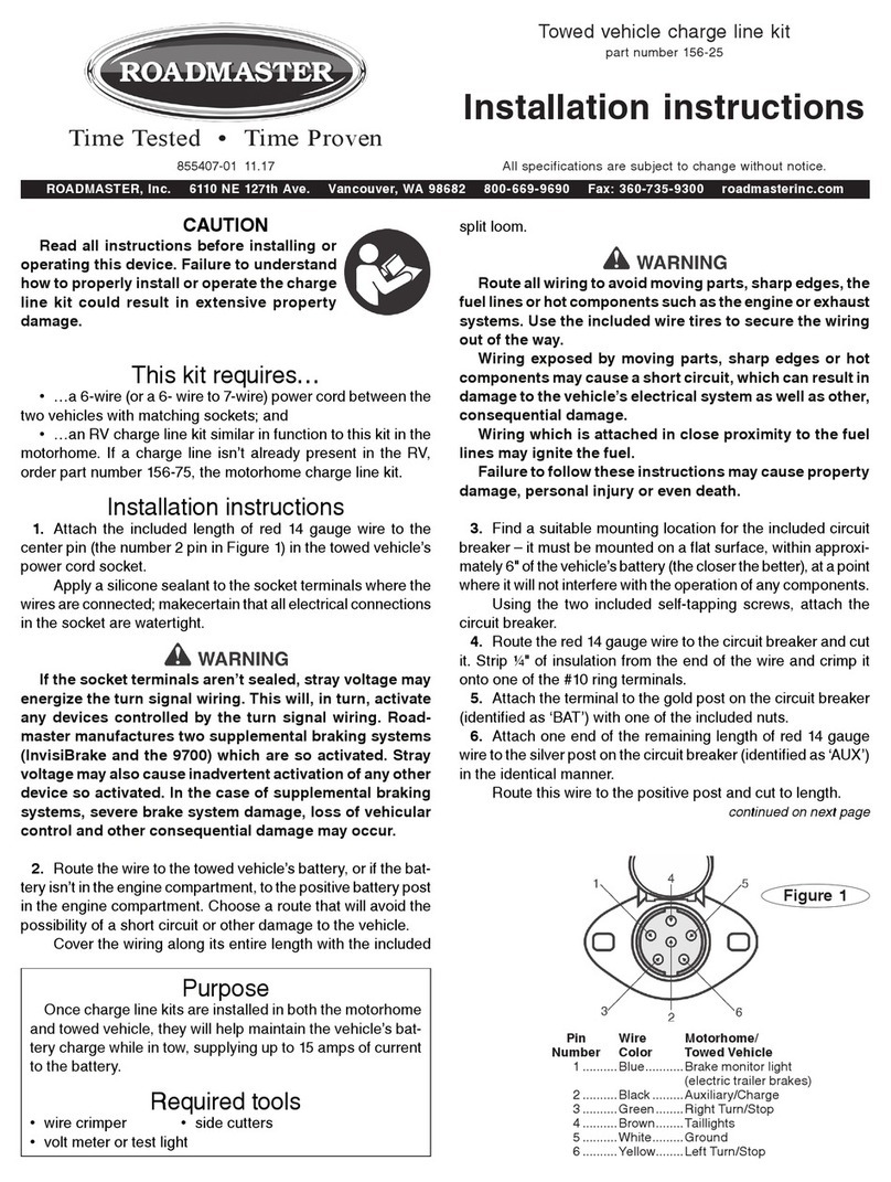 Roadmaster 156-25 installation instructions Roadmaster 156-25 installation instructions