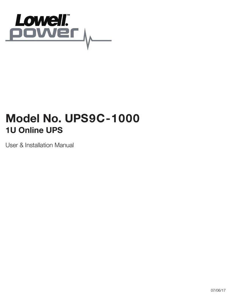 Lowell power UPS9C-1000 User & installation manual