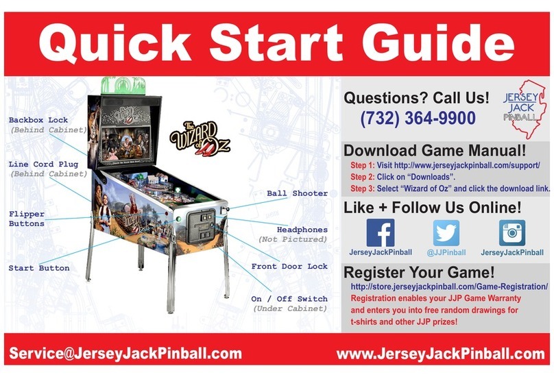 Jersey Jack Pinball The Wizard of Oz User manual