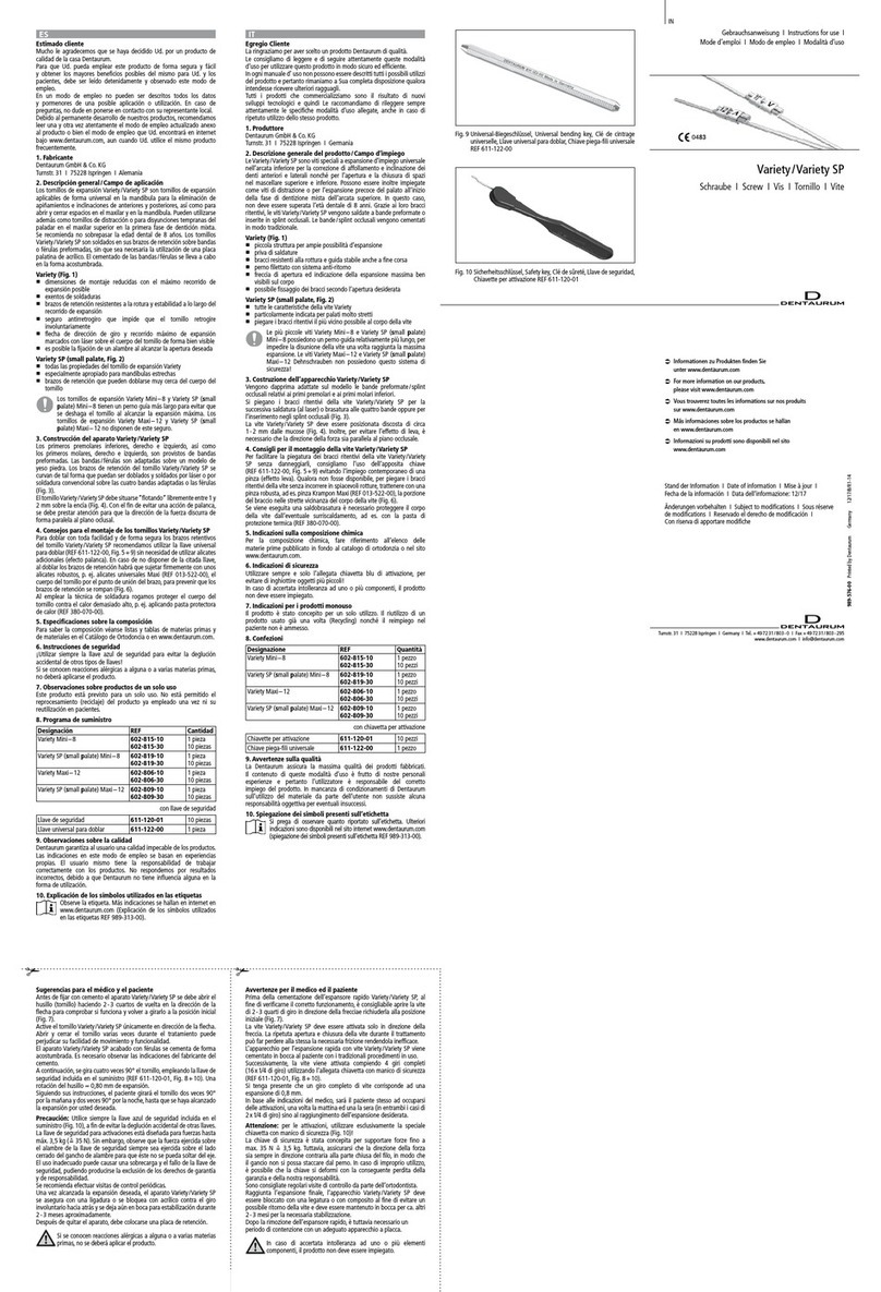 DENTAURUM Variety Instructions for use DENTAURUM Variety Instructions for use