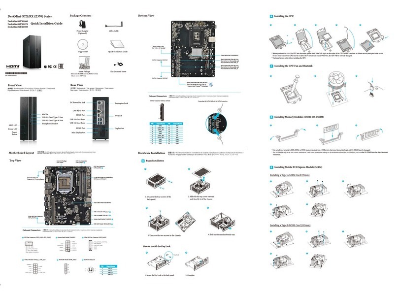 ASROCK DeskMini GTX1060 Quick installation guide ASROCK DeskMini GTX1060 Quick installation guide