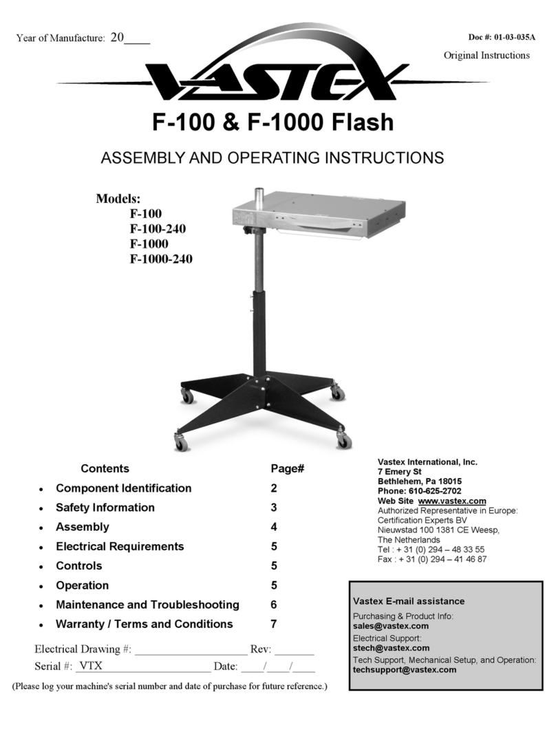 VASTEX F-100 Assembly and operating instructions