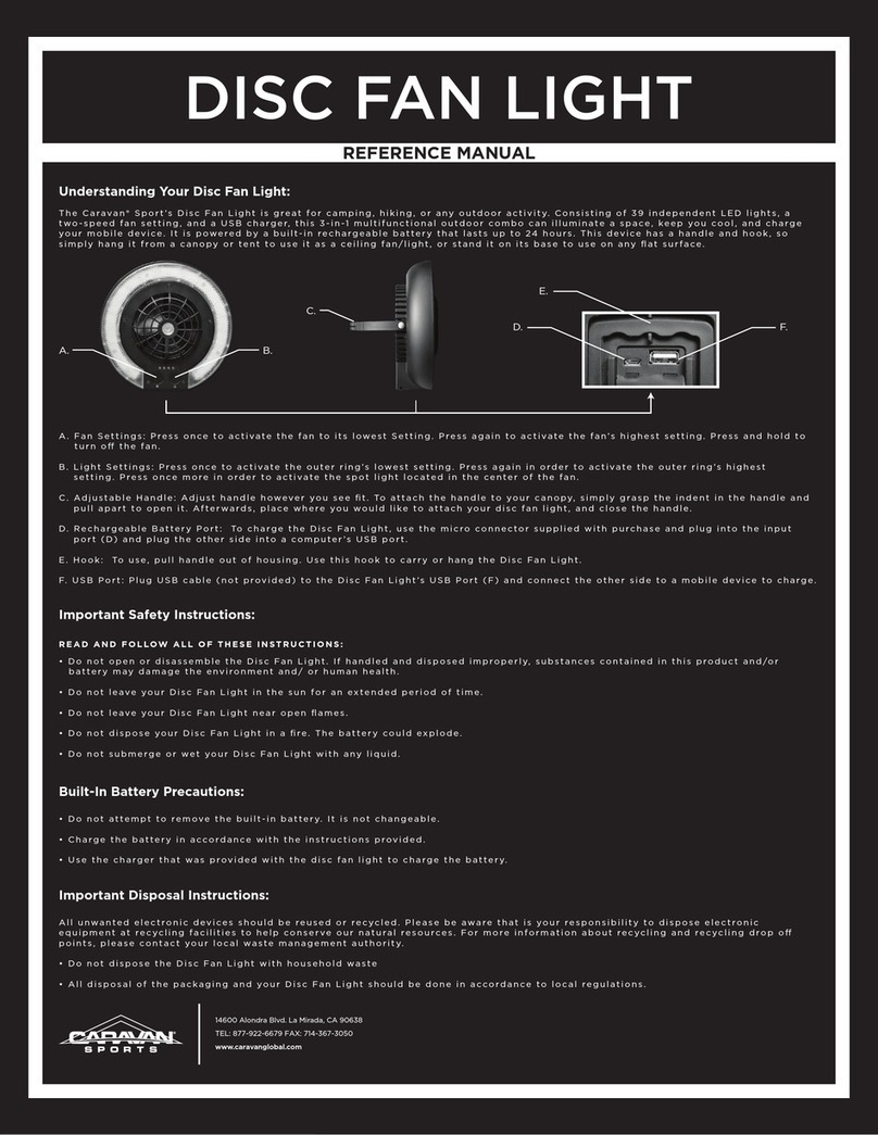 Caravan Disc Fan Light Reference manual Caravan Disc Fan Light Reference manual