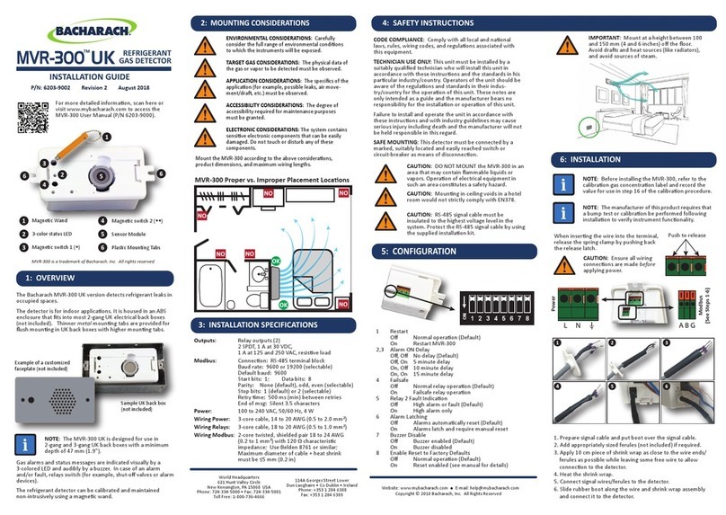 Bacharach MVR-300 UK User manual