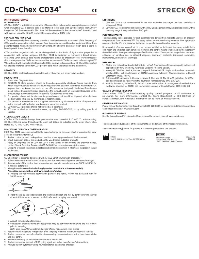 Streck CD-Chex CD34 Instructions for use