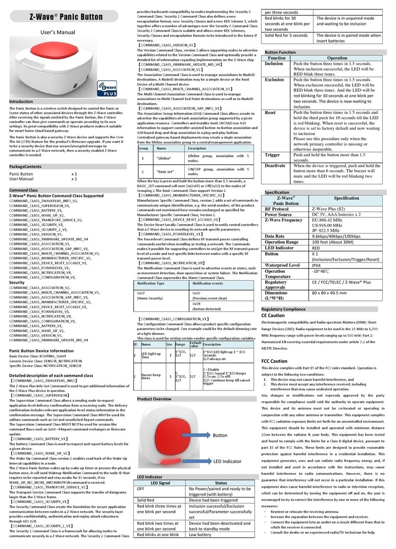 Z-Wave Panic Button User manual