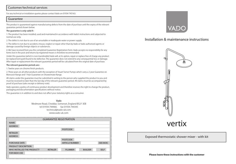 VADO vertix Installation and operating instructions