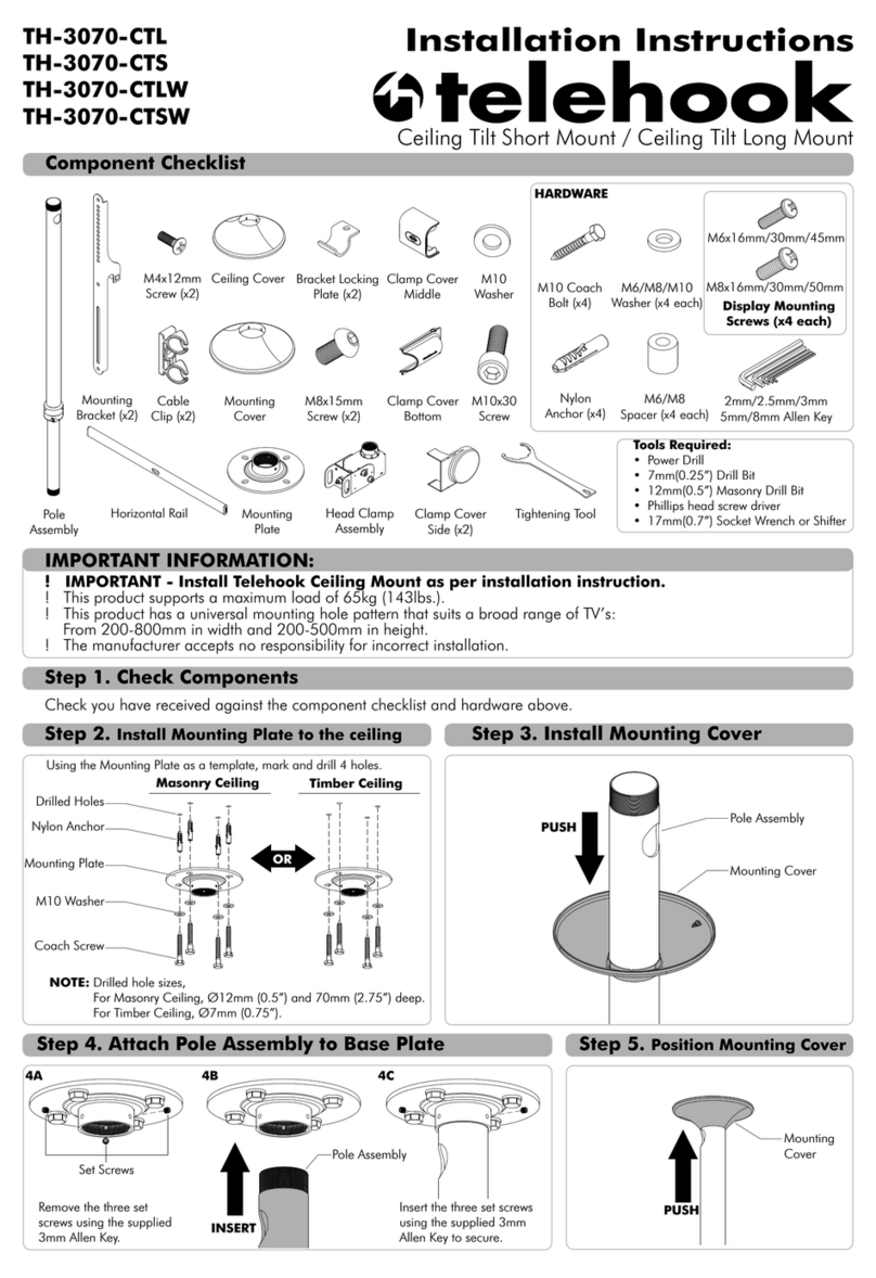 Telehook TH-3070-CTL installation instructions