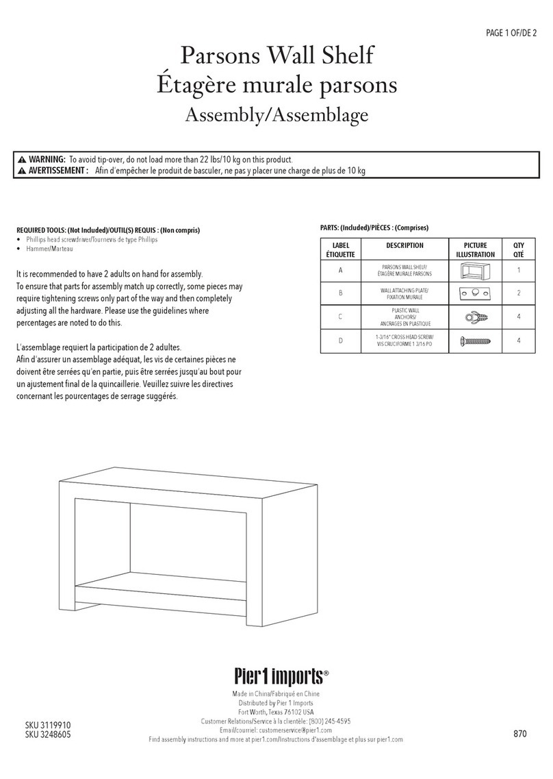 Pier 1 Imports Parsons Wall Shelf Assembly instructions