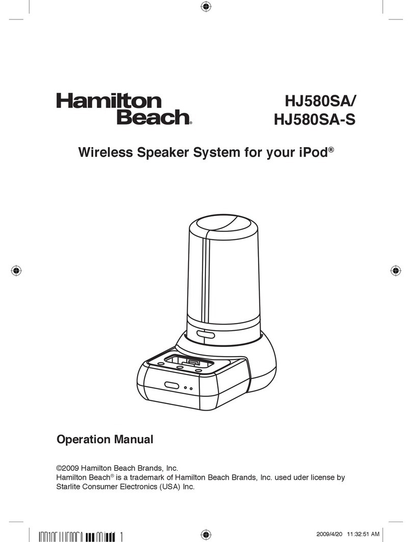 Hamilton Beach HJ580SA Operation manual
