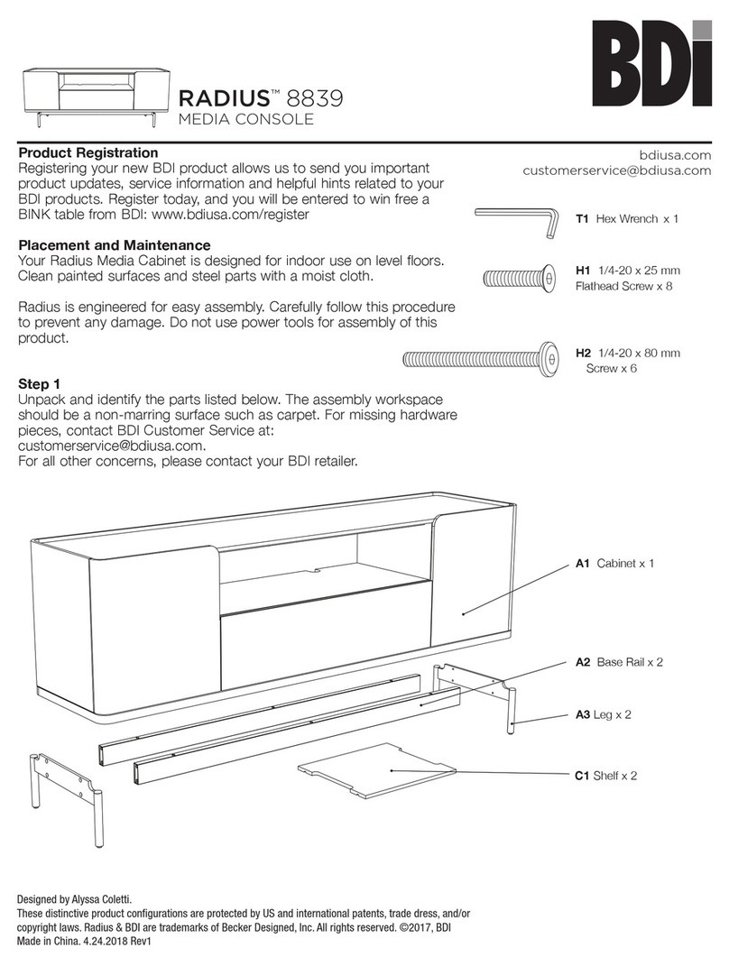 BDI RADIUS 8839 Assembly instructions