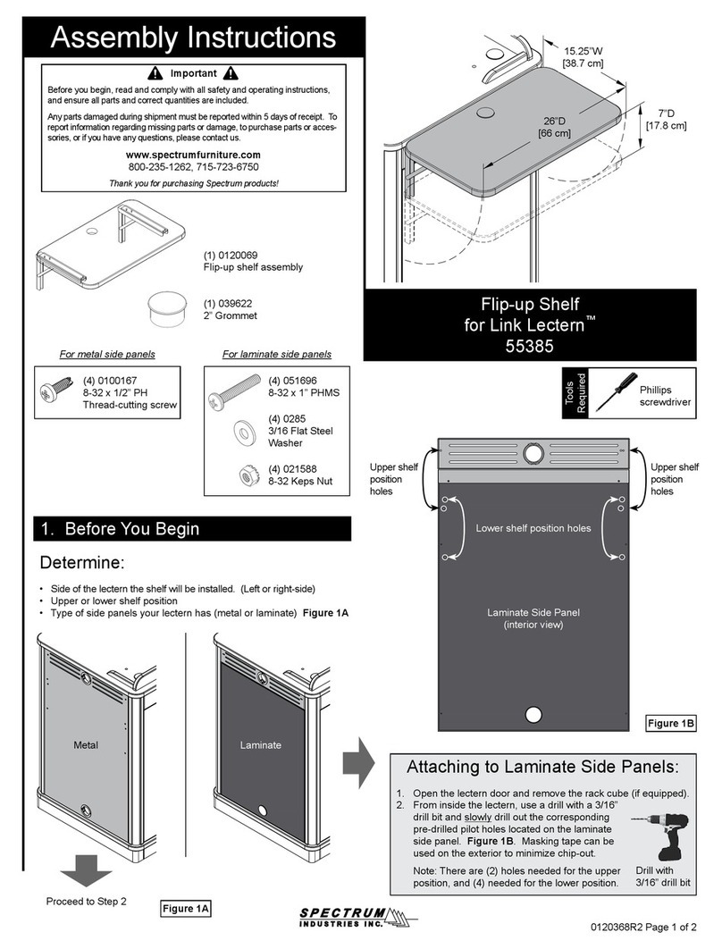 Spectrum Flip-up Shelf for Link Lectern Installation guide Spectrum Flip-up Shelf for Link Lectern Installation guide