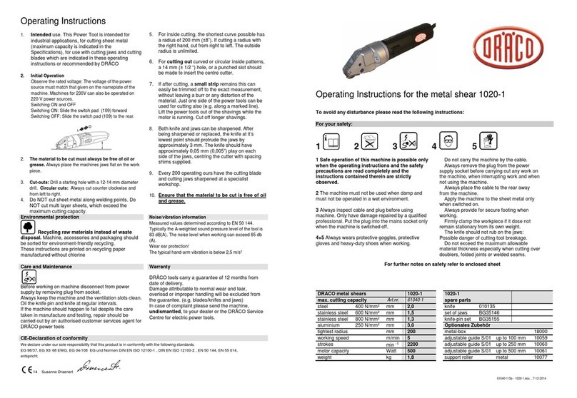 Draco 1020-1 User manual