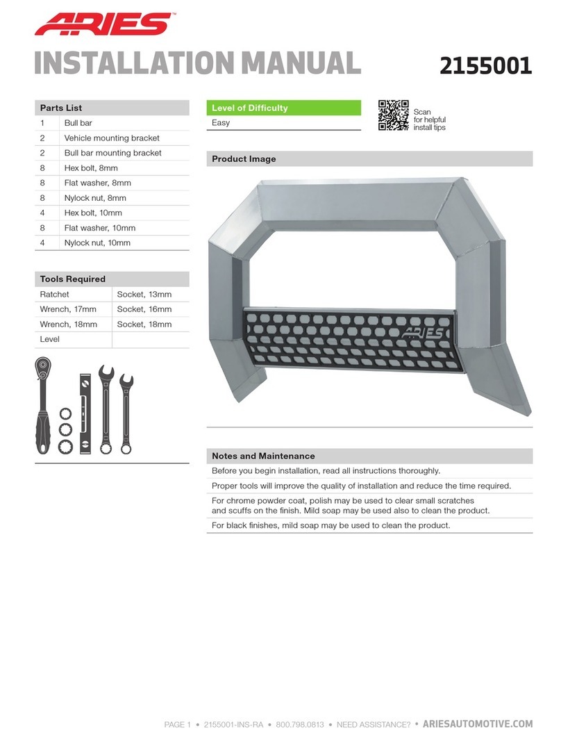 Aries 2155001 installation manual