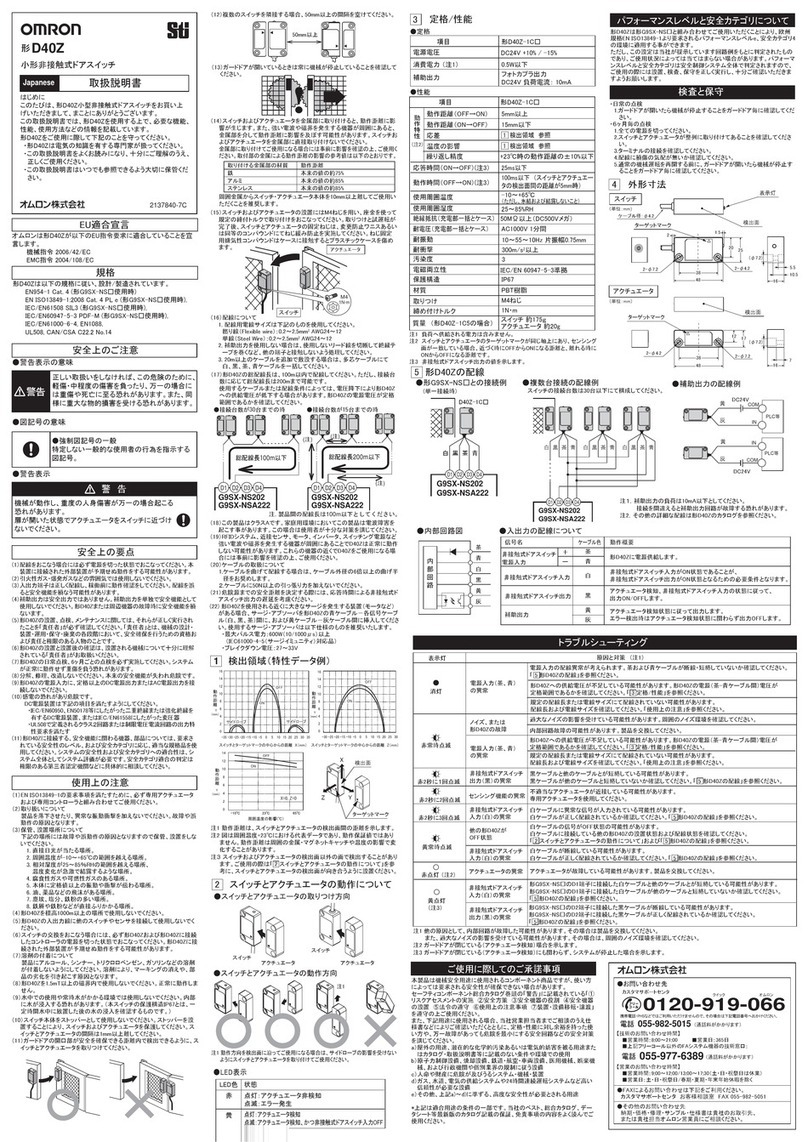 Omron D40Z instruction manual
