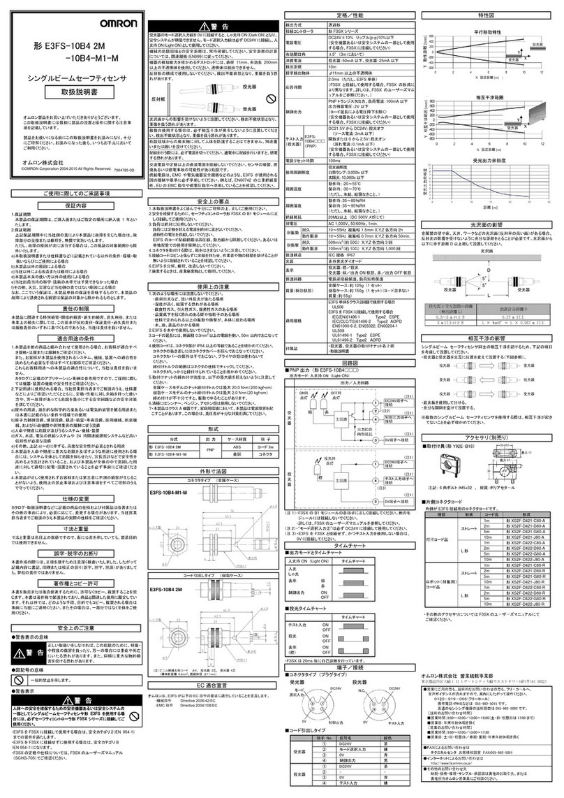 Omron E3FS-10B4 2M User manual