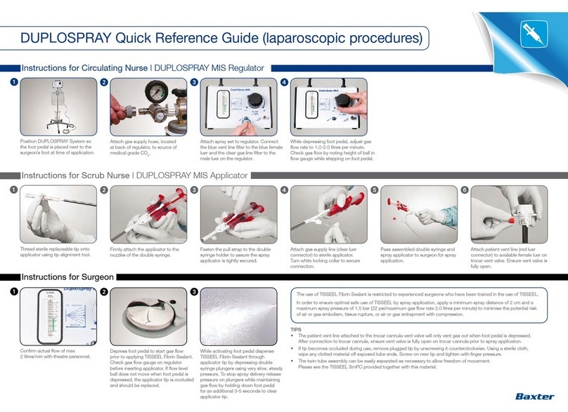baxter DUPLOSPRAY Quick reference guide