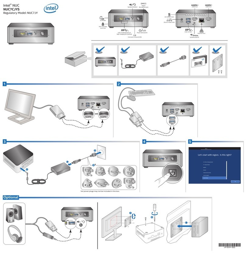 Intel NUC7CJYS Quick setup guide