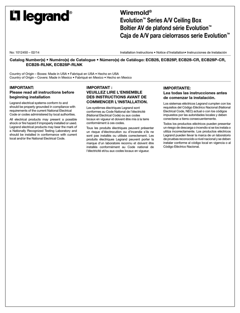 LEGRAND Wiremold ECB2S Service manual