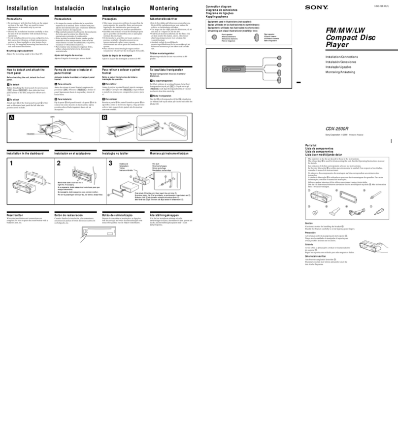 Sony CDX-2500R Instruction Manual Sony CDX-2500R Instruction Manual