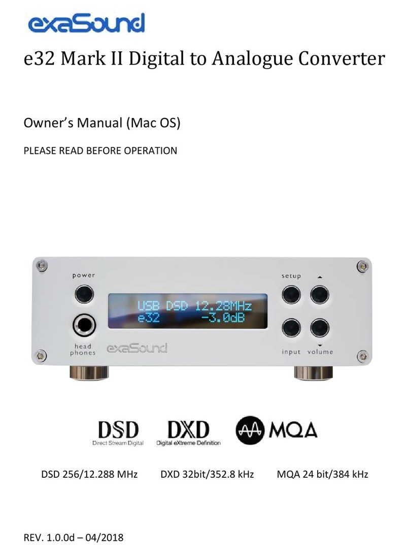 exaSound e32 Mark II User manual