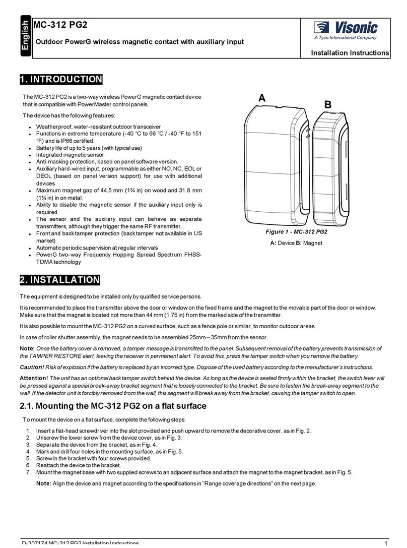 Visonic MC-302 PG2 User manual
