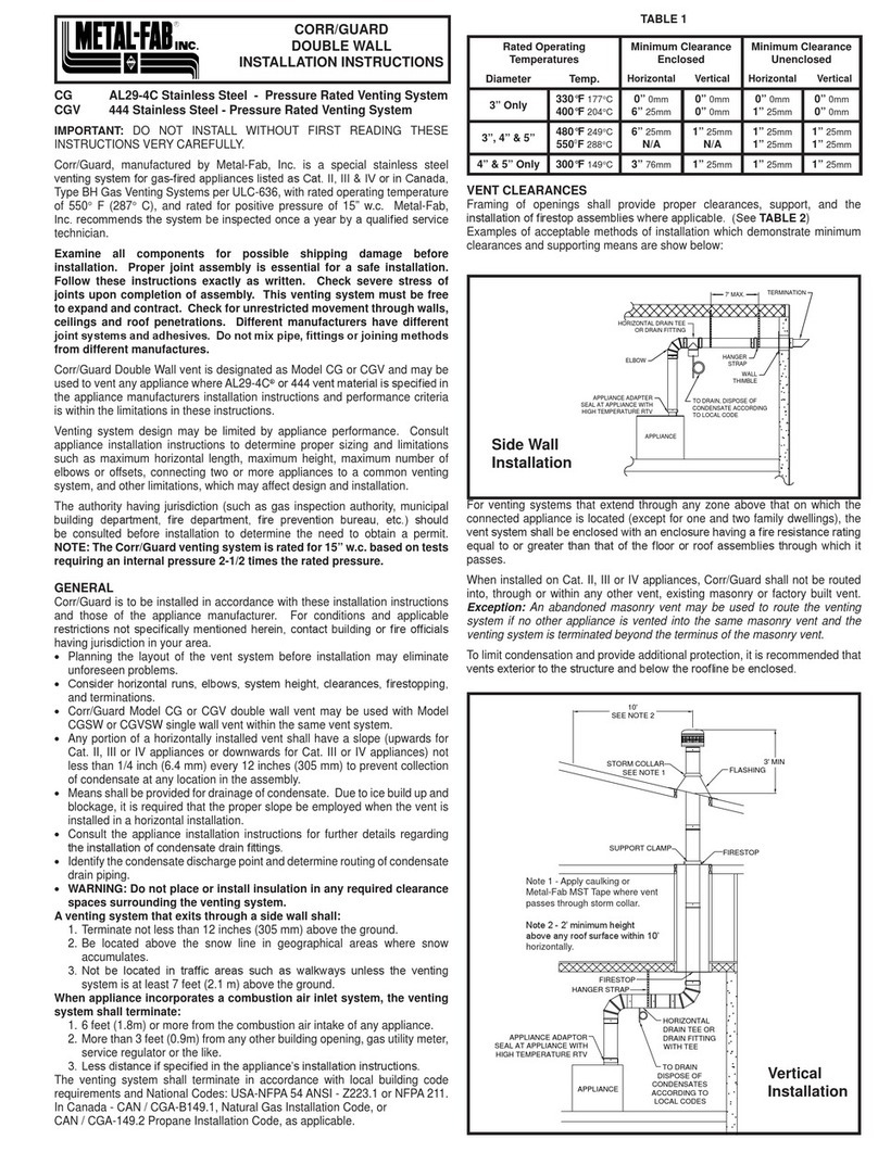 Metal Fab CG installation instructions