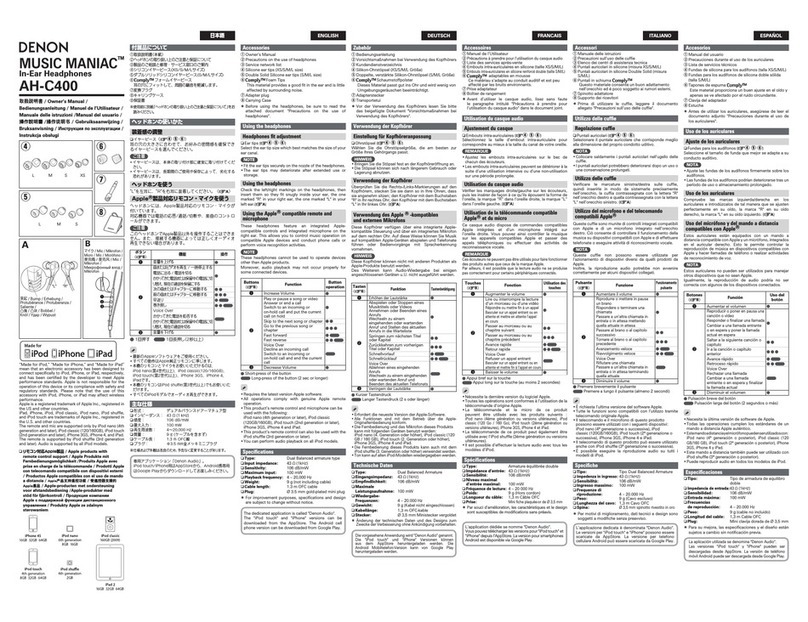 Denon MUSIC MANIAC AH-C400 owner's manual