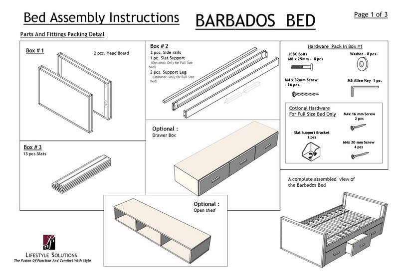 Lifestyle Solutions BARBADOS BED User manual Lifestyle Solutions BARBADOS BED User manual