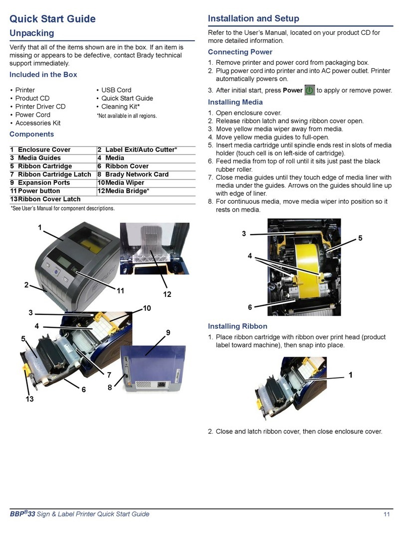 Brady BBP 33 User manual