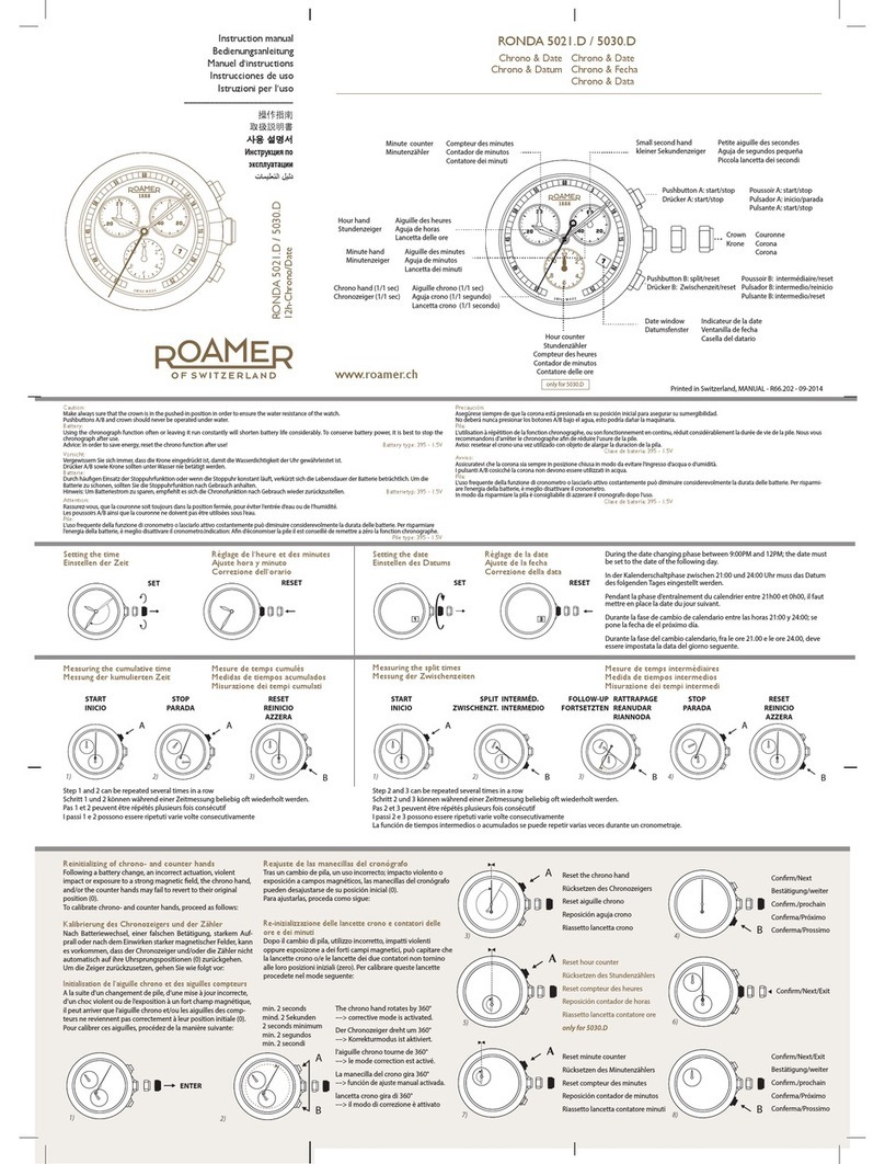 ROAMER RONDA 5021.D instruction manual