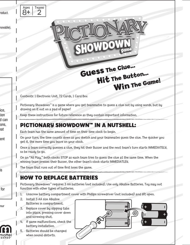 Mattel Pictionary Showdown Game manual