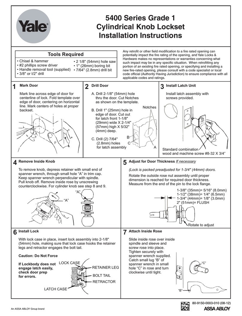 Yale 5400 Series installation instructions