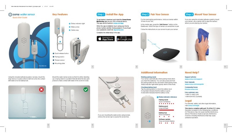 ooma Water Sensor User manual