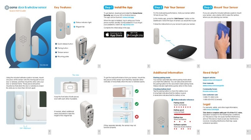 ooma Door & Window Sensor quick start guide