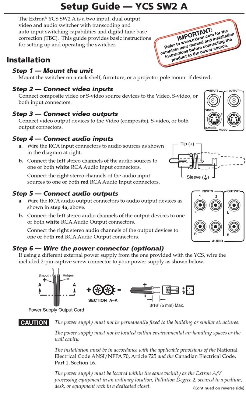 Extron electronics YCS SW2 A User manual