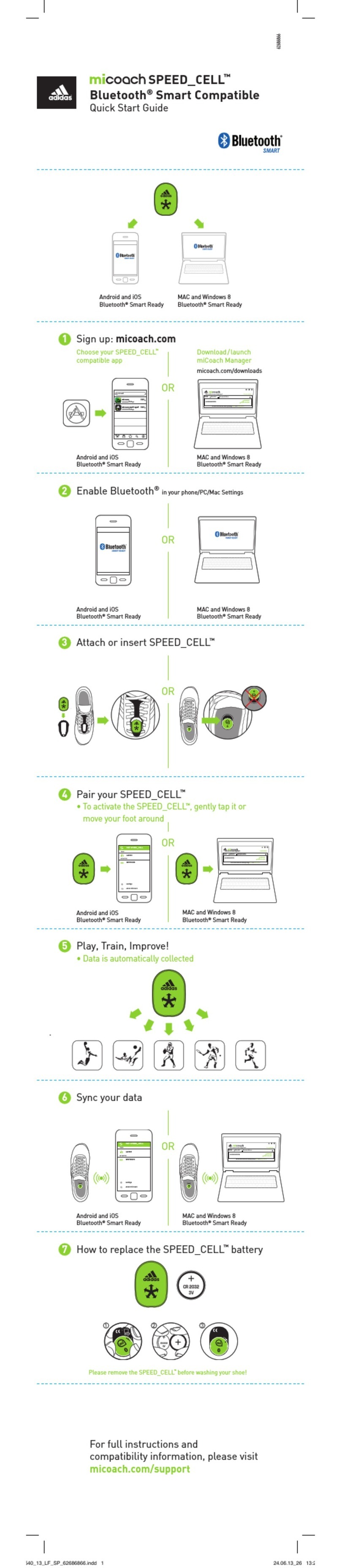 Adidas micoach speed_cell quick start guide