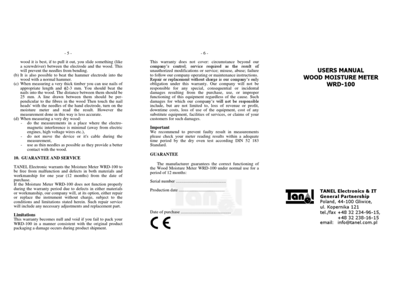 TANEL Electronics WRD-100 user manual