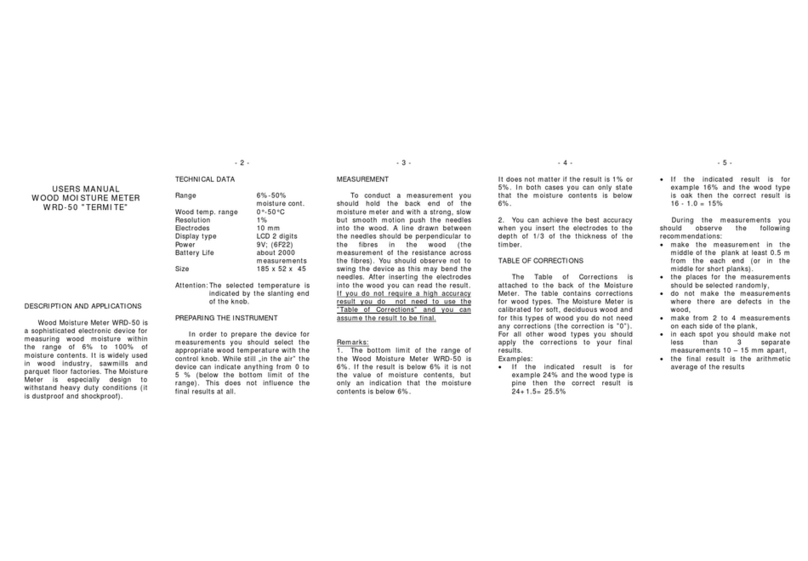 TANEL Electronics WRD-50 User manual