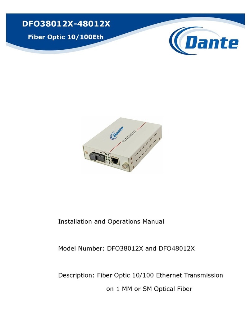 Dante DFO38012X Installation and operation manual