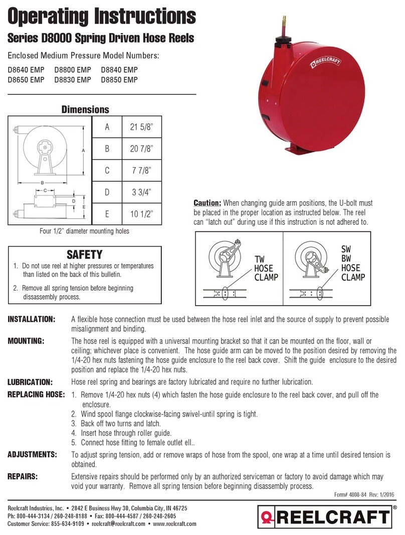 ReelCraft D8640 EMP operating instructions