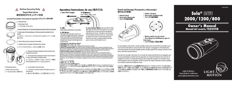 Light & Motion Sola DIVE 2000 User manual