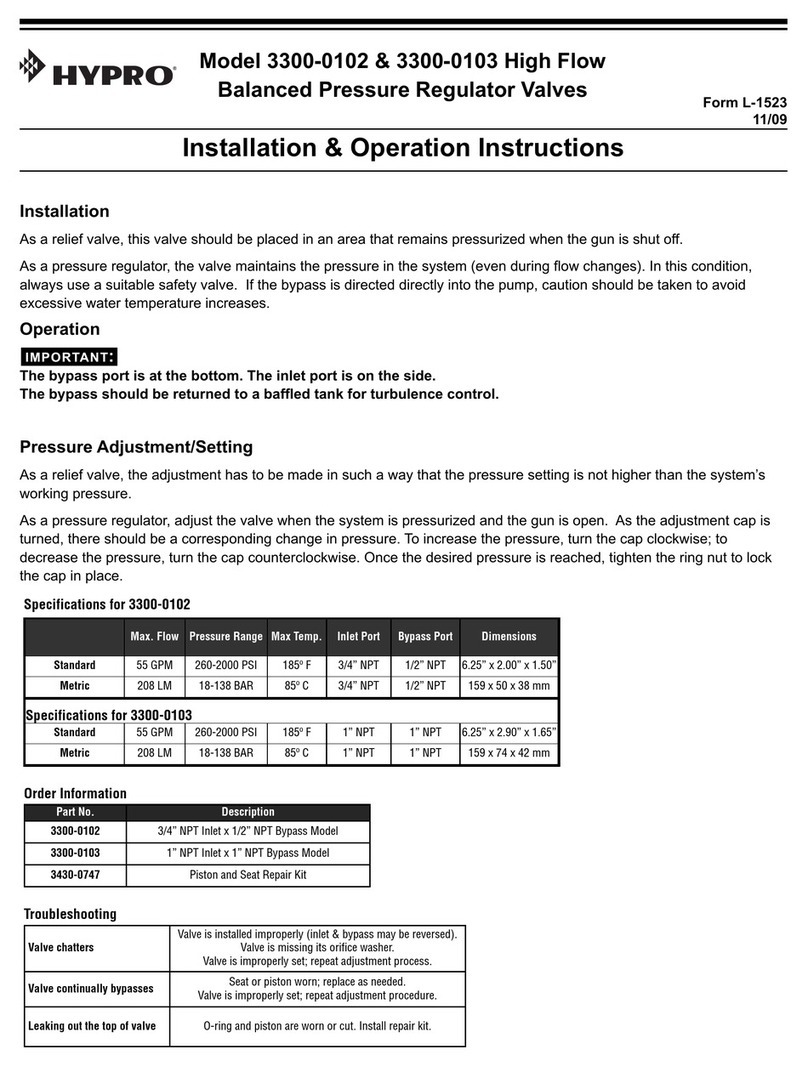 Hypro 3300-0102 Installation & operation instructions