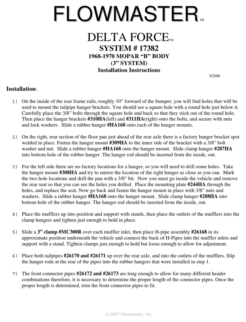 Flowmaster DELTA FORCE 17382 Installation instructions manual